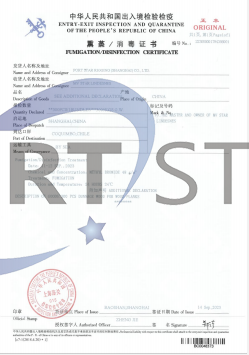 Fumigation Certificate